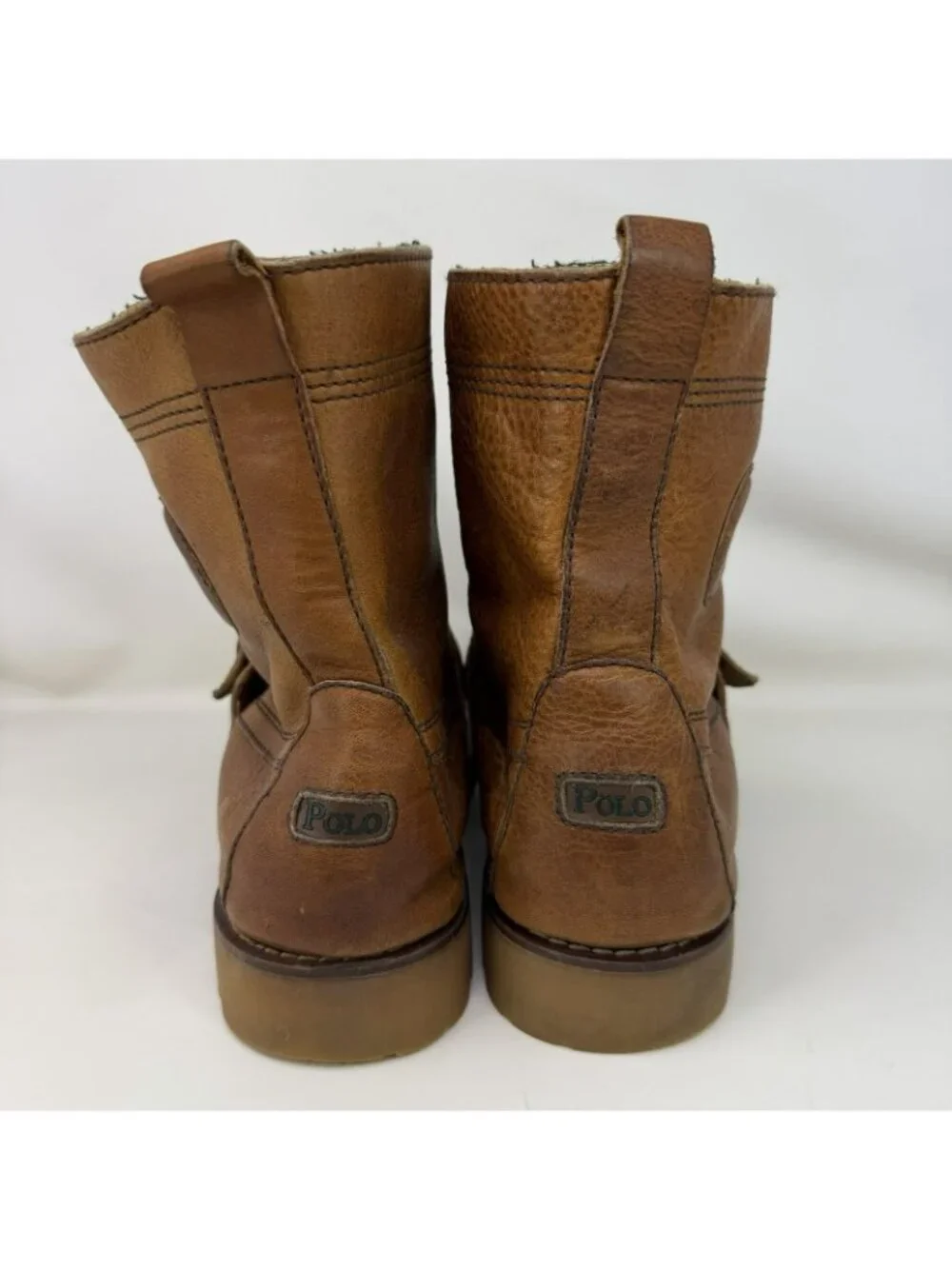 Polo Ralph Lauren Ranger Leather Combat Boots Brown Men’s Size 10.5 D